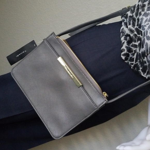 Tahari Handbags - NWT! Tahari grey crossbody purse